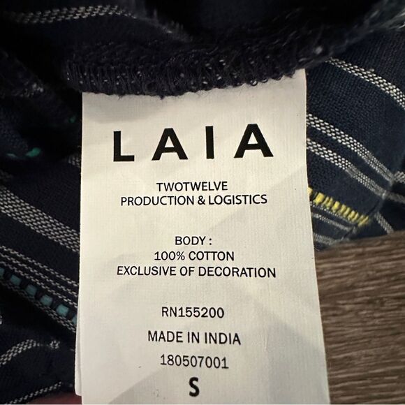 LAIA Multicolor Striped Embroidered Long Sleeve Romper - Picture 6 of 10